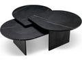 Naples Set of 3 Honed Black Marble Coffee Tables
