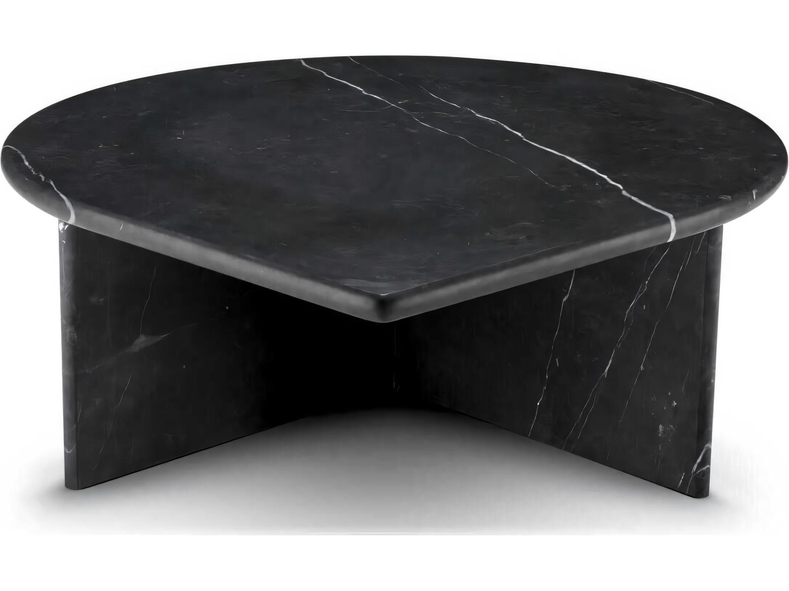 Naples Set of 3 Honed Black Marble Coffee Tables