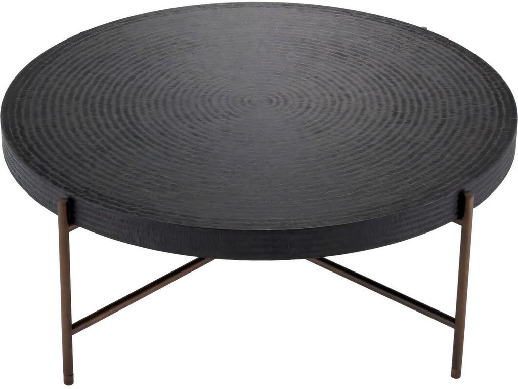 Nikos Round Coffee Table in Gunmetal and Bronze Finish