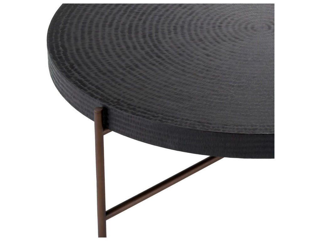 Nikos Round Coffee Table in Gunmetal and Bronze Finish