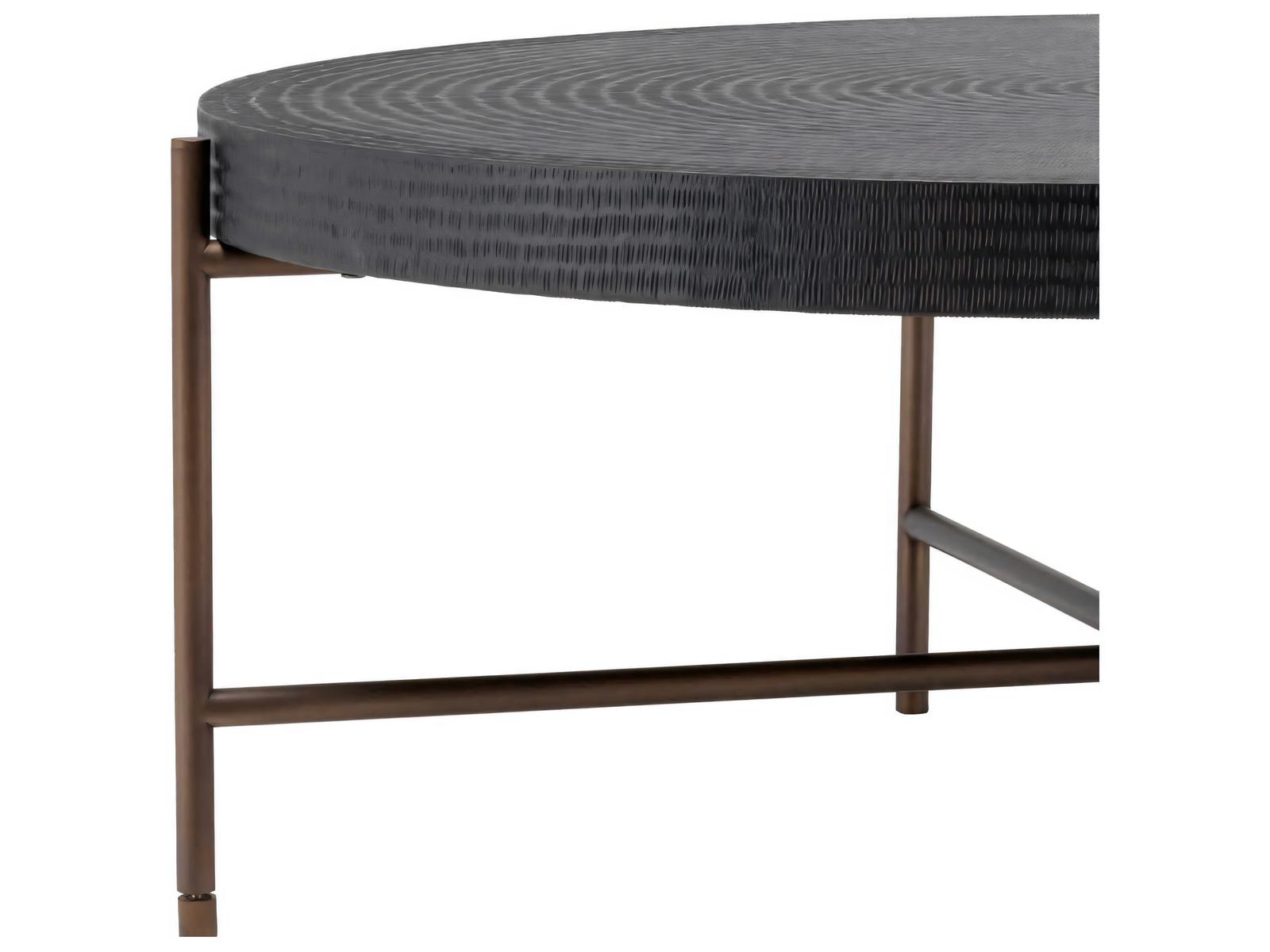 Nikos Round Coffee Table in Gunmetal and Bronze Finish