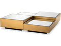 Esposito Set of 4 Coffee Tables Brushed Brass with Bevelled Mirror Glass