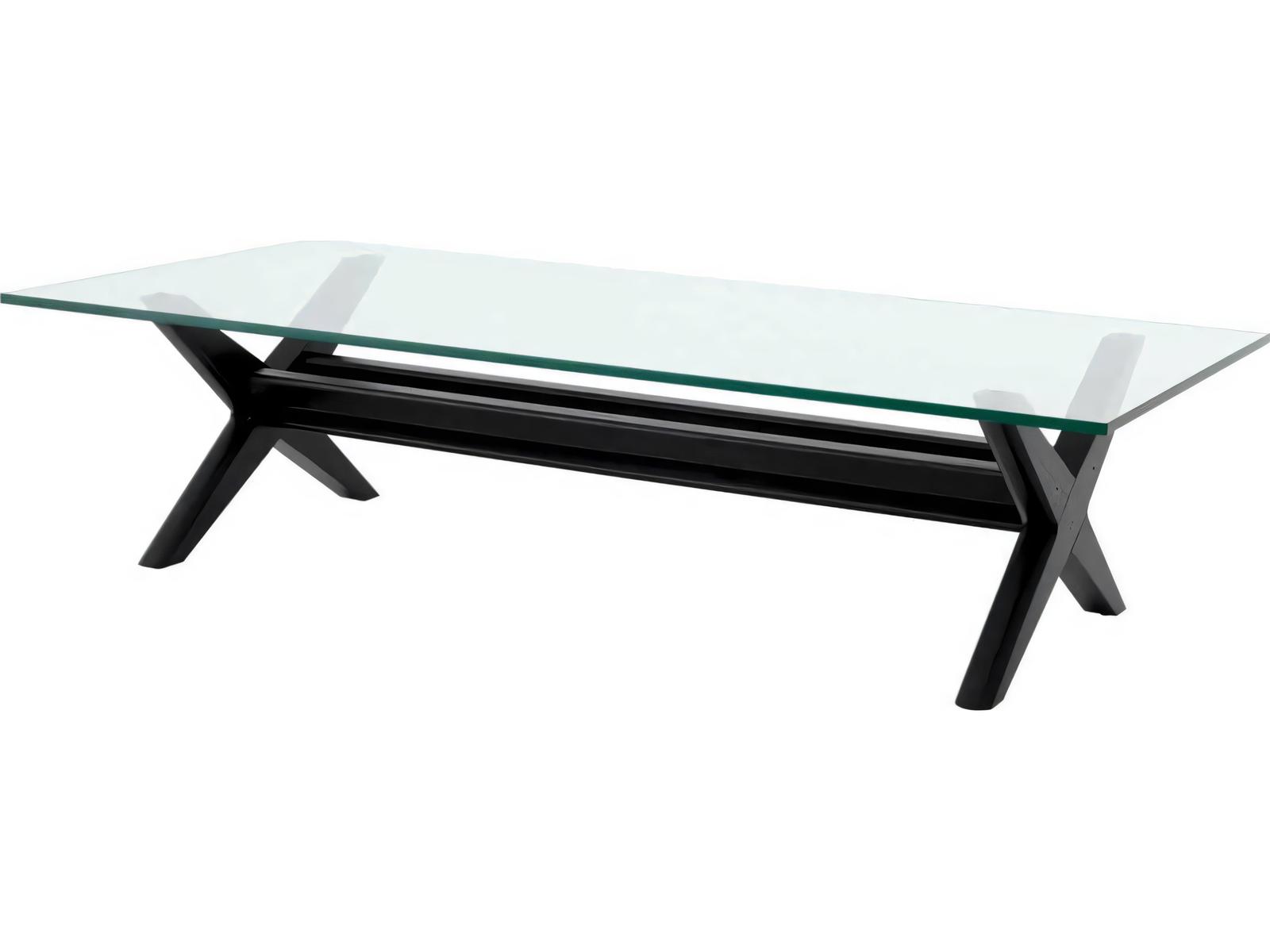 Maynor Classic Black Coffee Table with Glass Top