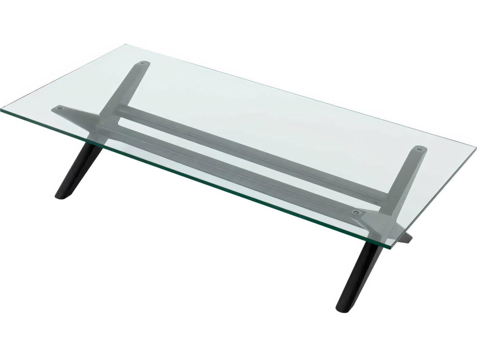 Maynor Classic Black Coffee Table with Glass Top
