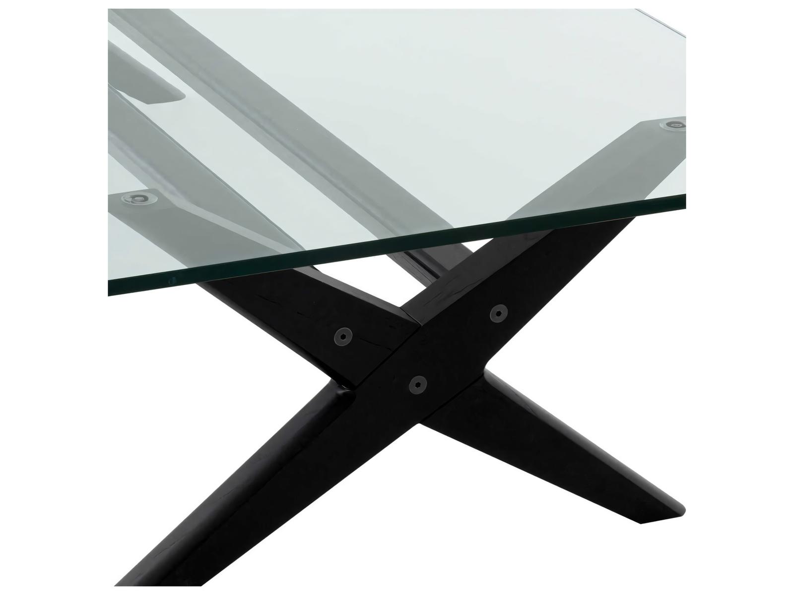 Maynor Classic Black Coffee Table with Glass Top
