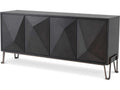 Highland Charcoal Brown Oak Veneer Dresser with Bronze Finish
