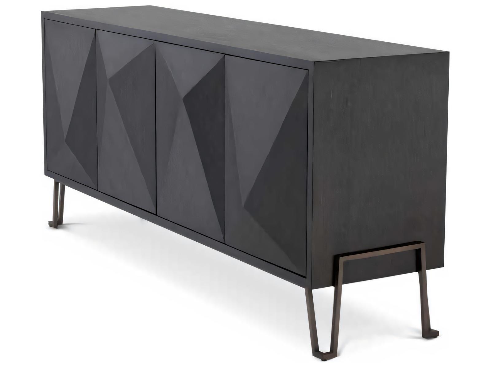 Highland Charcoal Brown Oak Veneer Dresser with Bronze Finish