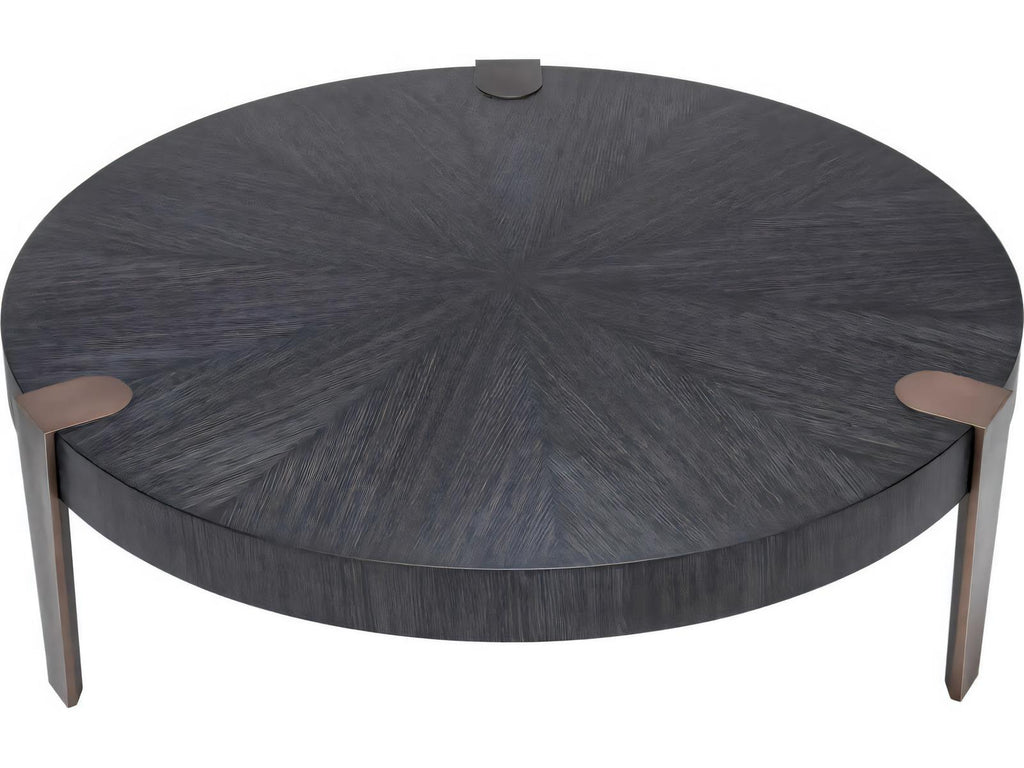 Oxnard Round Coffee Table in Charcoal Grey Oak Veneer