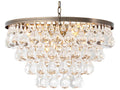 Eichholtz Bolzano 9-Light Chandelier in Light Brushed Brass with Clear Glass
