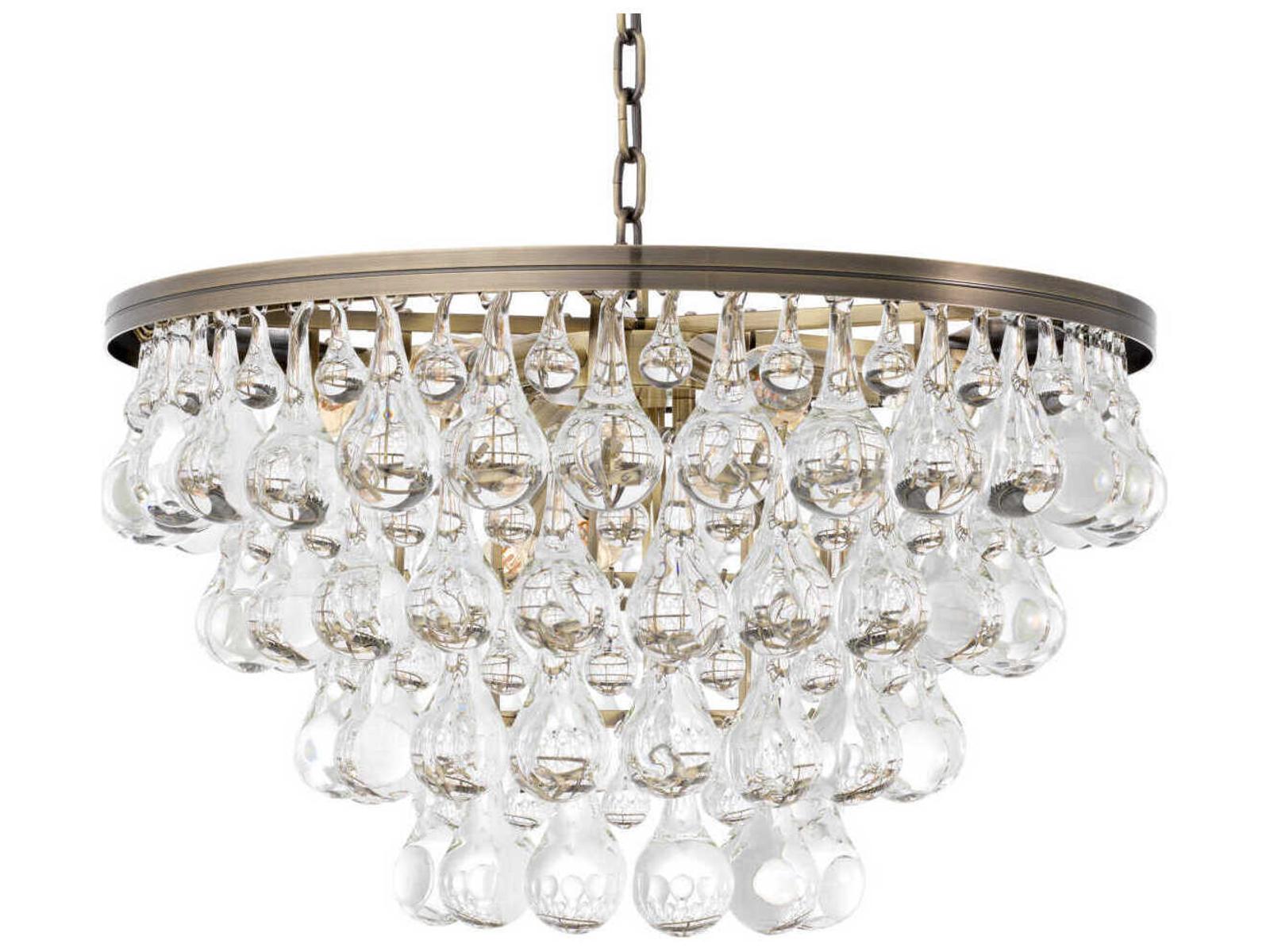 Eichholtz Bolzano 9-Light Chandelier in Light Brushed Brass with Clear Glass
