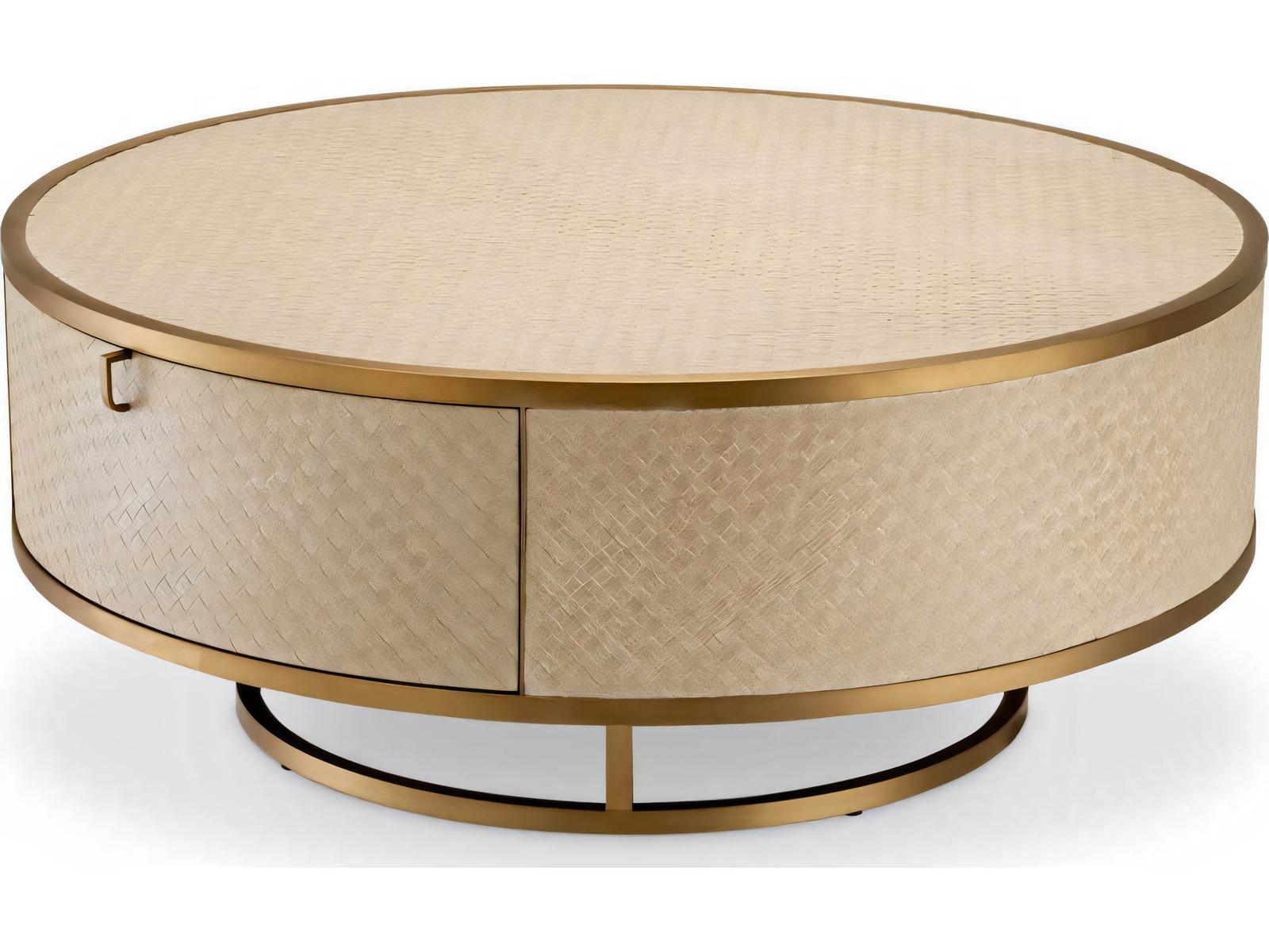 Napa Valley Woven Washed Oak Veneer Coffee Table
