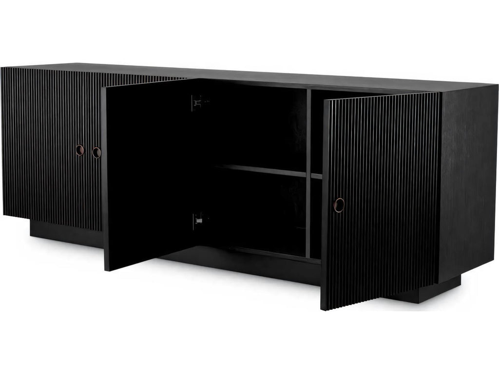 Dimitrios Charcoal Grey Oak Veneer Dresser with Bronze Finish