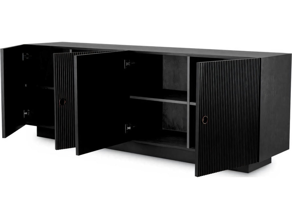 Dimitrios Charcoal Grey Oak Veneer Dresser with Bronze Finish