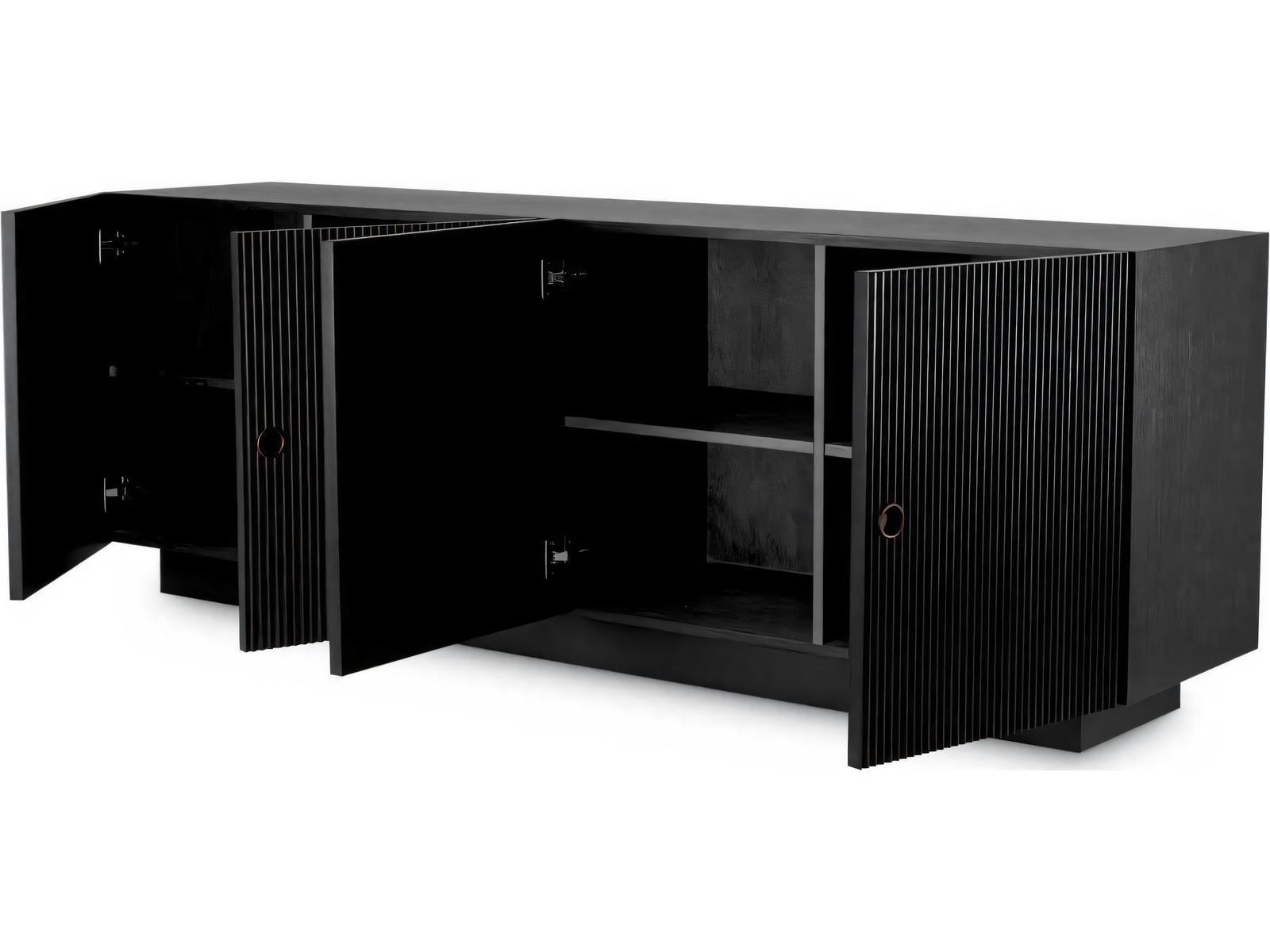 Dimitrios Charcoal Grey Oak Veneer Dresser with Bronze Finish