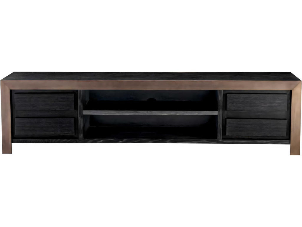 Talbot Charcoal Grey Oak Veneer TV Cabinet with Medium Bronze Finish