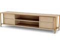 Wilmot Washed Oak Veneer and Brushed Brass TV Cabinet