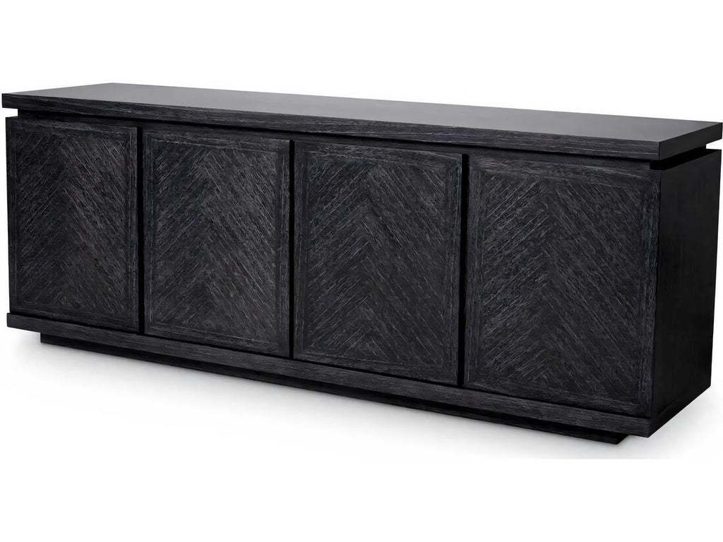 Bowen Charcoal Grey Oak Veneer Dresser with Herringbone Pattern