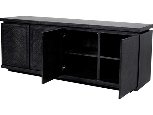 Bowen Charcoal Grey Oak Veneer Dresser with Herringbone Pattern