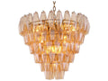 Eichholtz Benini 17-Light Amber Glass Chandelier in Antique Brass