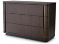 Modesto S Dresser in Mocha Oak Veneer and Brushed Brass