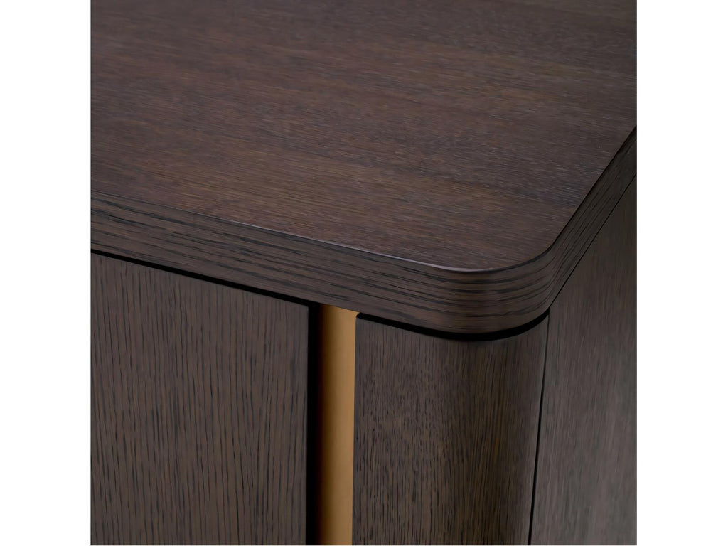 Modesto S Dresser in Mocha Oak Veneer and Brushed Brass