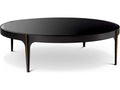 Artemisa L Round Coffee Table in Bronze with Black Beveled Glass
