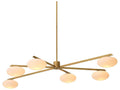 Eichholtz Evergreen Large 6-Light Chandelier in Antique Brass with White Glass