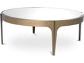 Artemisa Small Round Coffee Table in Brushed Brass and Bronze with Mirror Glass