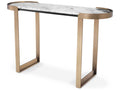Fabio Rectangle Console Table in Brushed Brass and Barcelona Marble