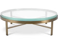 Hoxton Round Coffee Table with Brushed Brass Finish and Glass Top