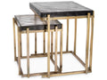 Niemeyer Set of 2 Glass Nesting Side Tables Vintage Brass