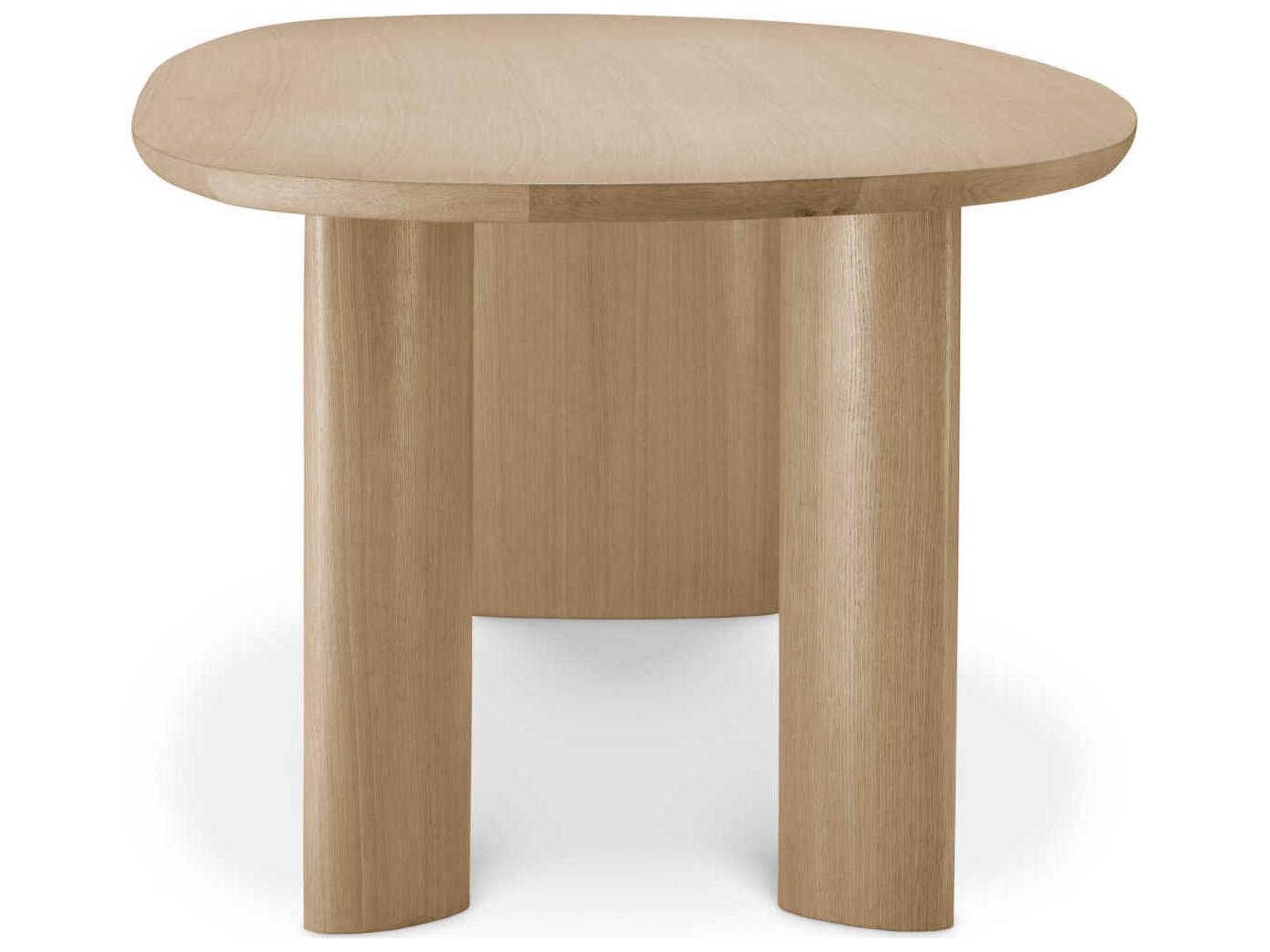Lindner Natural Oak Veneer Dining Table with Organic Shape
