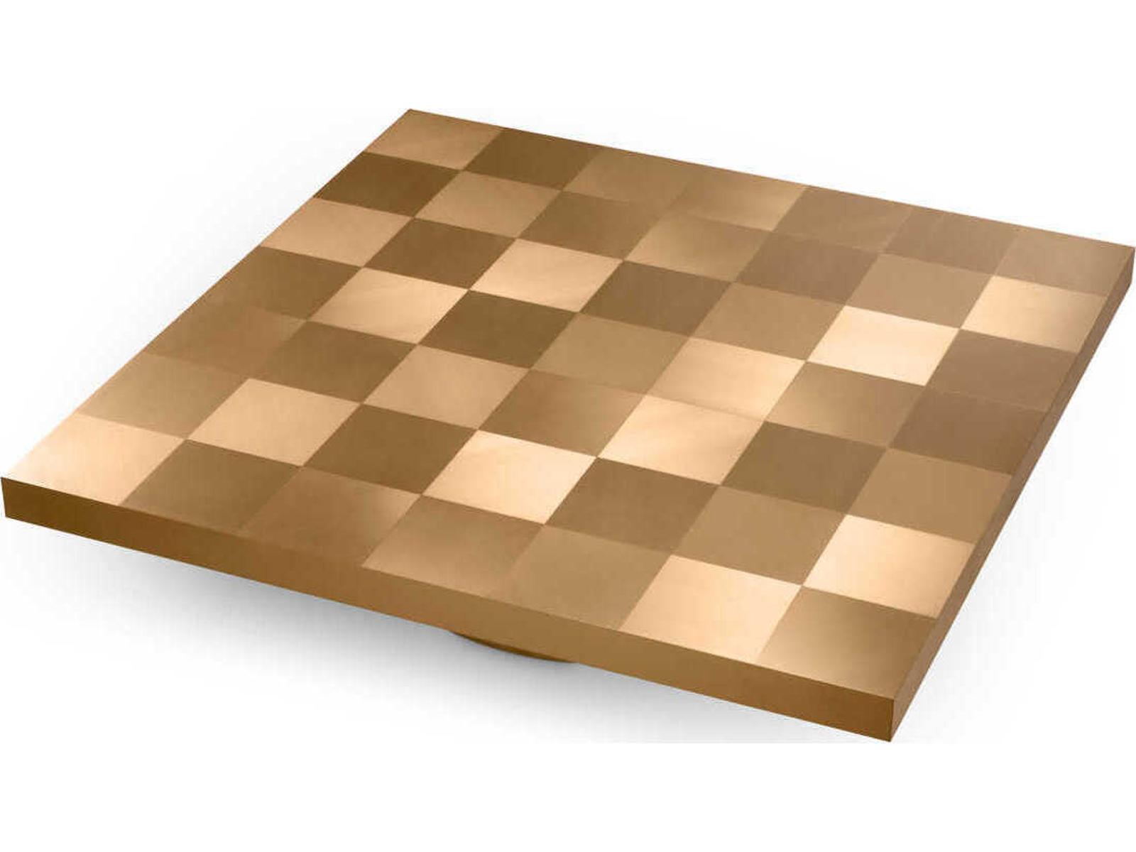Laporte Square Coffee Table in Brushed Brass