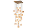 Eichholtz Duboce 25-Light Chandelier with Alabaster Blocks in Antique Brass