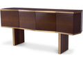 Xenon High Gloss Smoked Eucalyptus Veneer Dresser with Brushed Brass