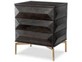 Denver Mocha Oak Nightstand with Brushed Brass Finish
