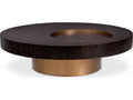 Otus Square Coffee Table Mocha Oak Veneer Brushed Brass