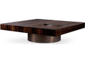 Otus Square Coffee Table in Eucalyptus High-Gloss Veneer and Bronze