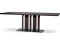 Julius Rectangle Dining Table in Mocha Oak Veneer with Bronze Finish