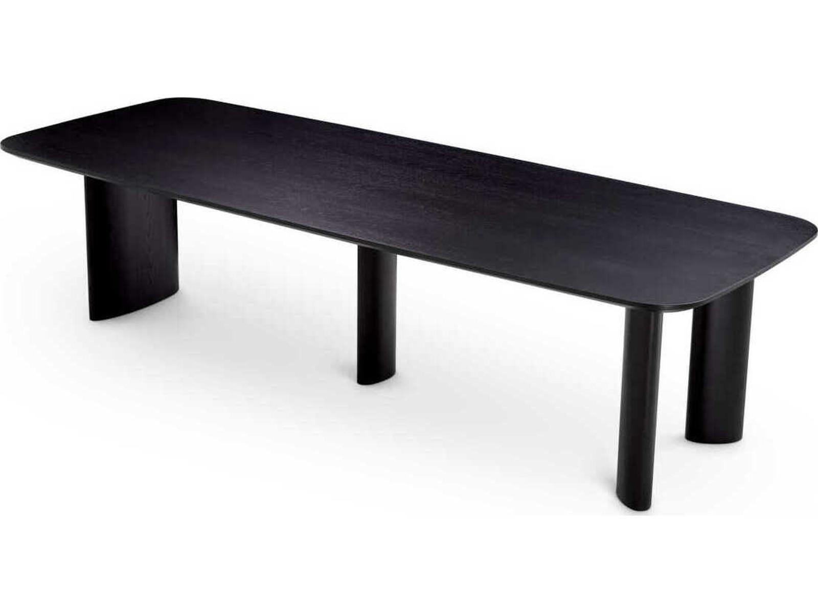 Harmonie L Black Veneer Rectangle Dining Table