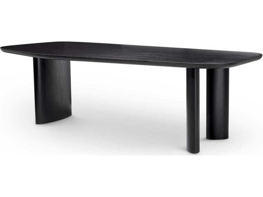 Flemings Irregular Rectangular Dining Table Black Veneer