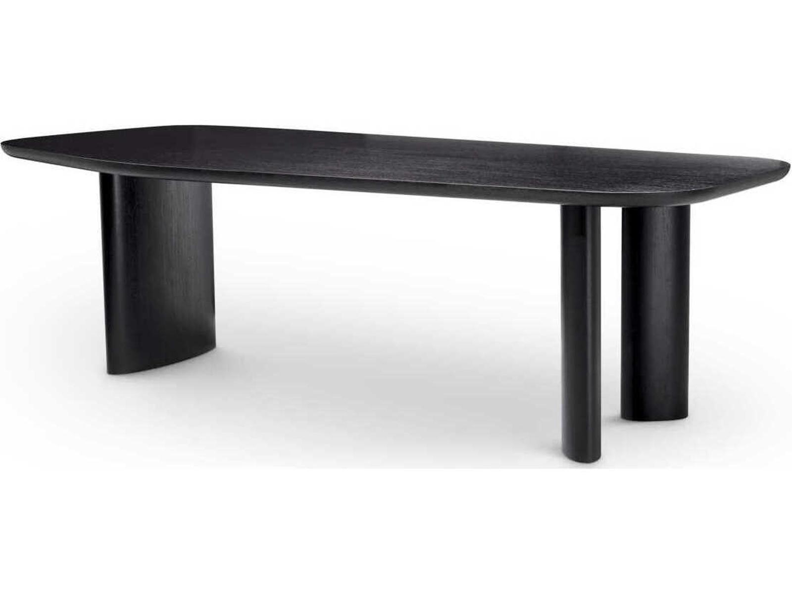 Flemings Irregular Rectangular Dining Table Black Veneer