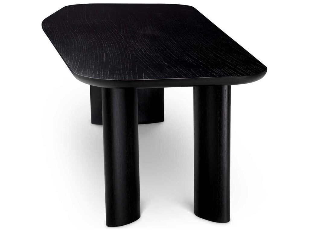 Flemings Irregular Rectangular Dining Table Black Veneer