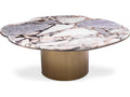 Shapiro Organic Shape Coffee Table in Light Marble and Brushed Brass