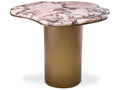 Shapiro Freeform Marble Side Table in Brushed Brass