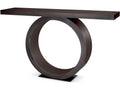 Odis Mocha Oak Veneer Bronze Console Table