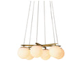 Eichholtz Morro 6-Light Chandelier with Alabaster Globes in Antique Brass