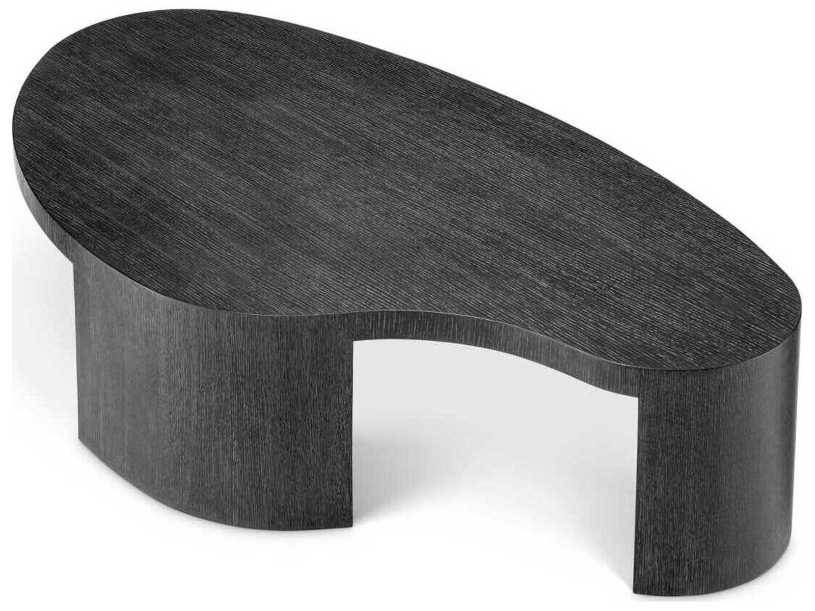 Ancona Organic Shape Coffee Table in Charcoal Grey Oak Veneer