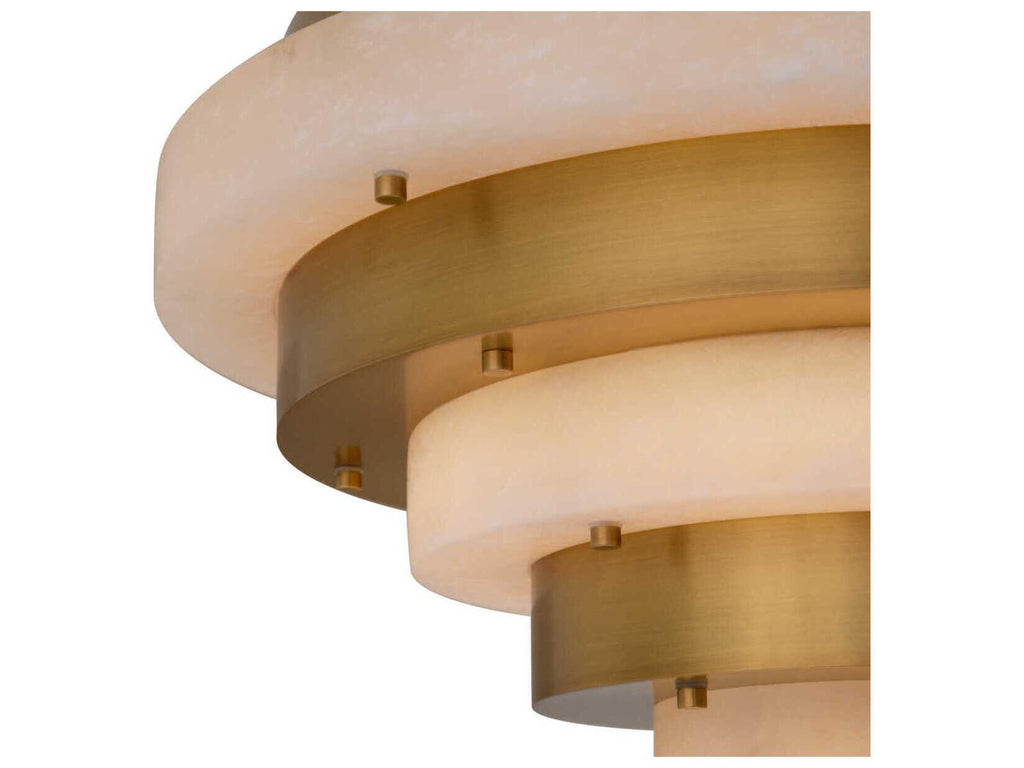 Eichholtz Lazzari 12-Light Tiered Chandelier in Antique Brass and Alabaster
