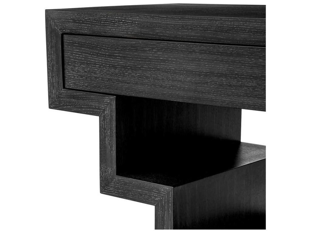 Rialto Rectangle Console Table in Charcoal Grey Oak Veneer